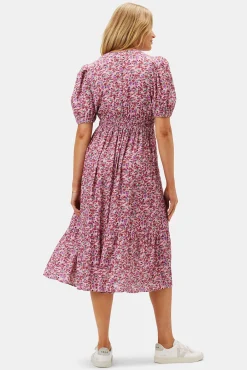 Amour Vert Danielle Viscose Crepe Dress AlessiaMulberry New