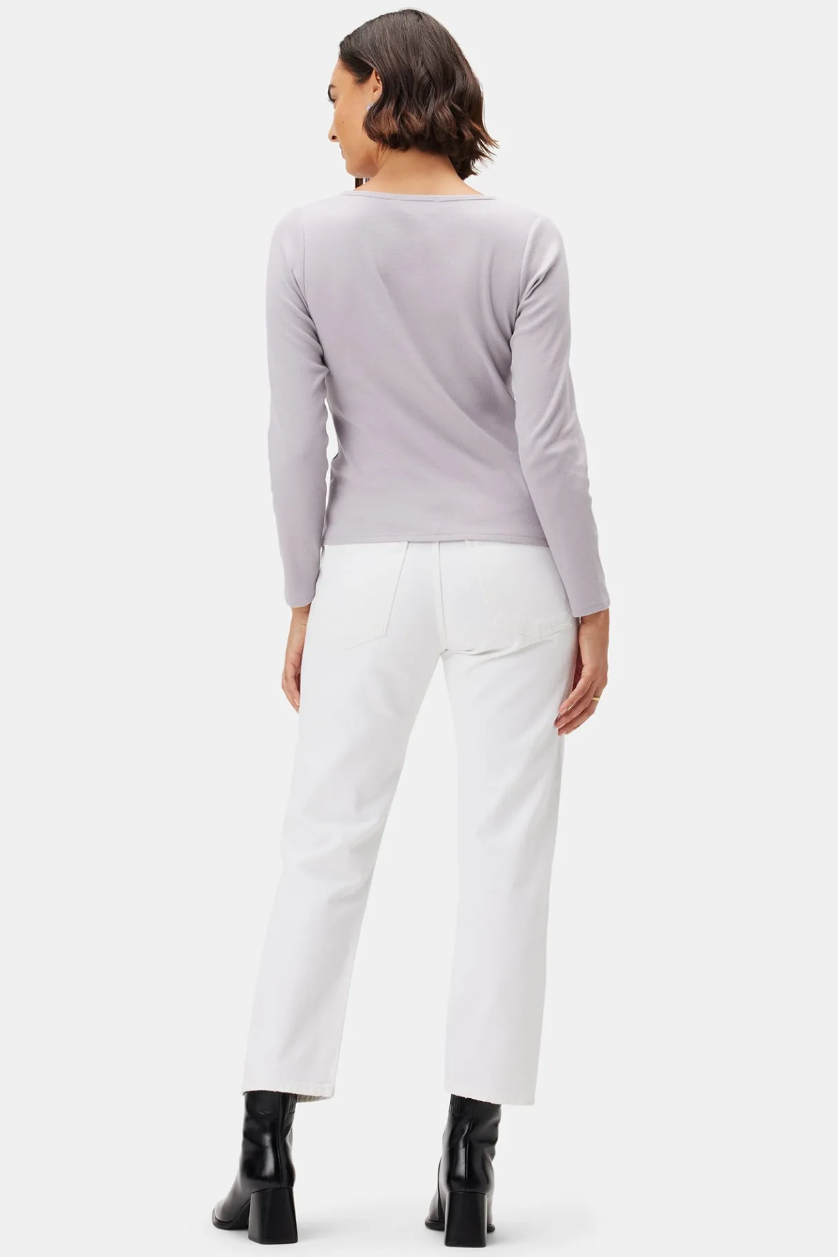 Amour Vert Deacon Baby Rib Tee Lilac Hot