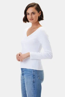 Amour Vert Deacon Baby Rib Tee White Sale