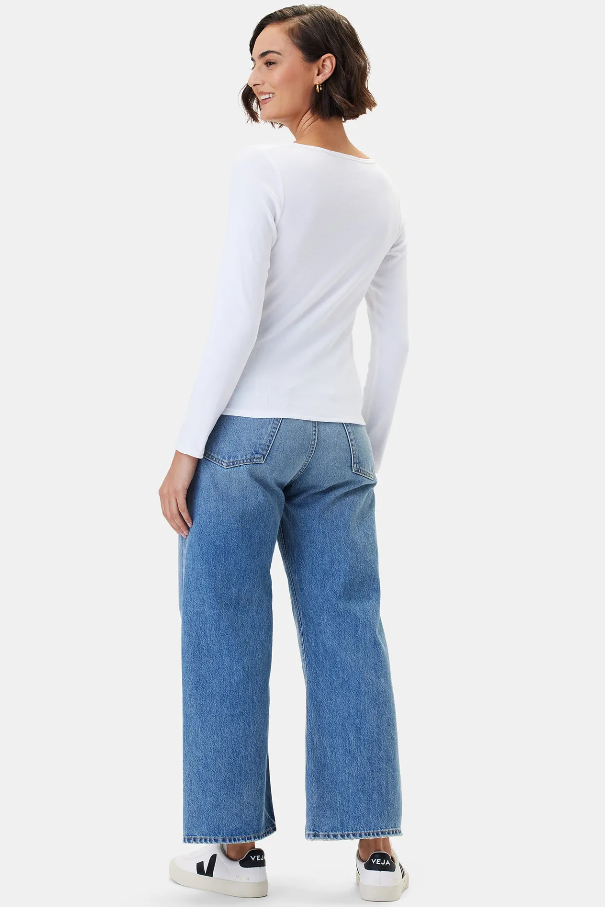 Amour Vert Deacon Baby Rib Tee White Sale