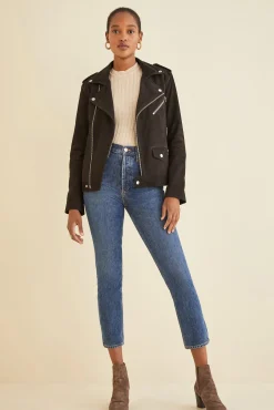 Amour Vert Deadwood River Suede Jacket Black Hot