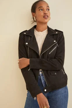 Amour Vert Deadwood River Suede Jacket Black Hot