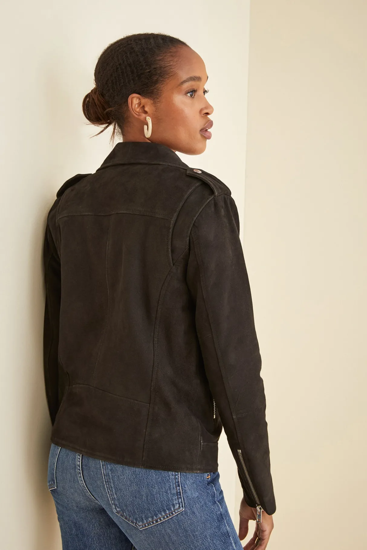 Amour Vert Deadwood River Suede Jacket Black Hot