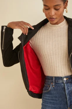 Amour Vert Deadwood River Suede Jacket Black Hot