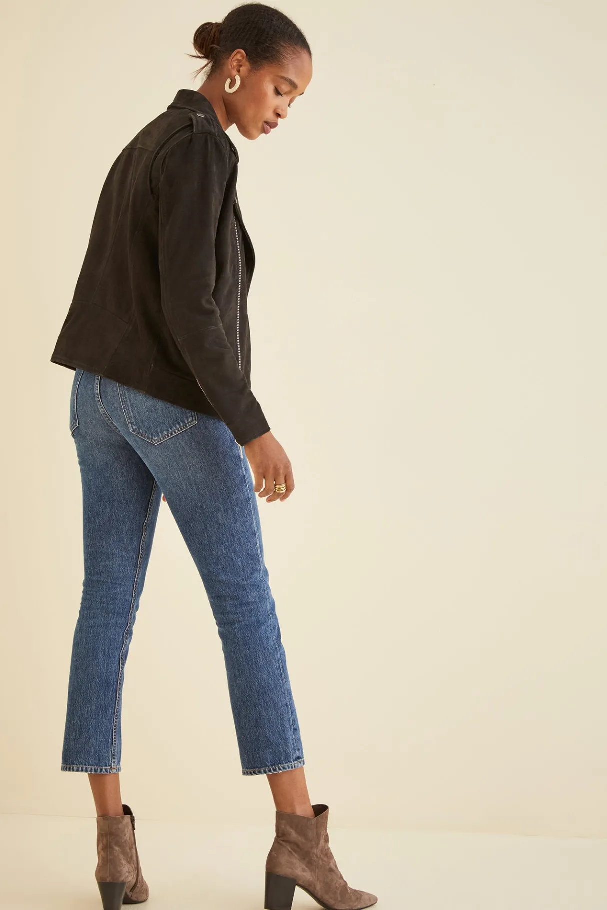 Amour Vert Deadwood River Suede Jacket Black Hot