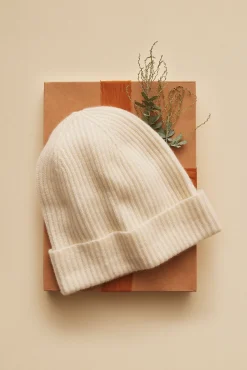 Amour Vert Dory Cashmere Beanie Ivory New