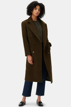 Amour Vert Double Breasted Car Coat Olive Outlet