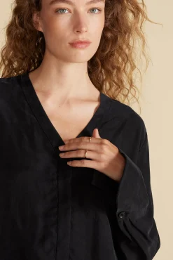 Amour Vert Dree Cupro V Neck Blouse Black Online