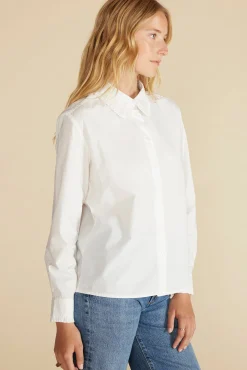 Amour Vert Edelie Ruffled Poplin Shirt White Online