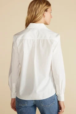 Amour Vert Edelie Ruffled Poplin Shirt White Online