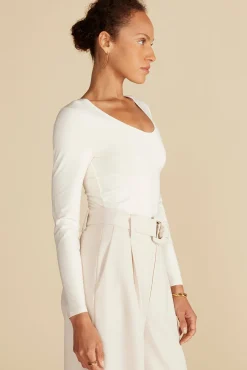 Amour Vert Elea Bamboo Knit Bodysuit Ivory Best