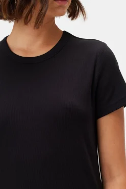 Amour Vert Eleanor Baby Rib Tee Black Fashion