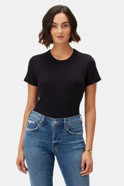 Amour Vert Eleanor Baby Rib Tee Black Fashion