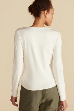 Amour Vert Elise Bamboo Knit Top Ivory New