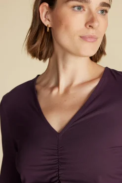 Amour Vert Elise Bamboo Knit Top PurpleFig Best