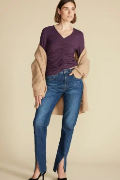 Amour Vert Elise Bamboo Knit Top PurpleFig Best