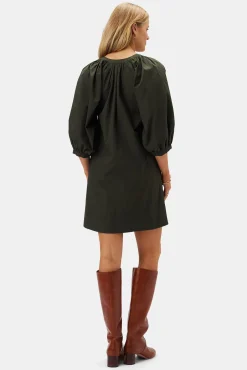 Amour Vert Esther Organic Cotton Poplin Dress OliveGreen Best