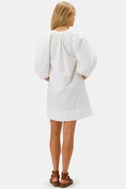 Amour Vert Esther Organic Cotton Poplin Dress White New