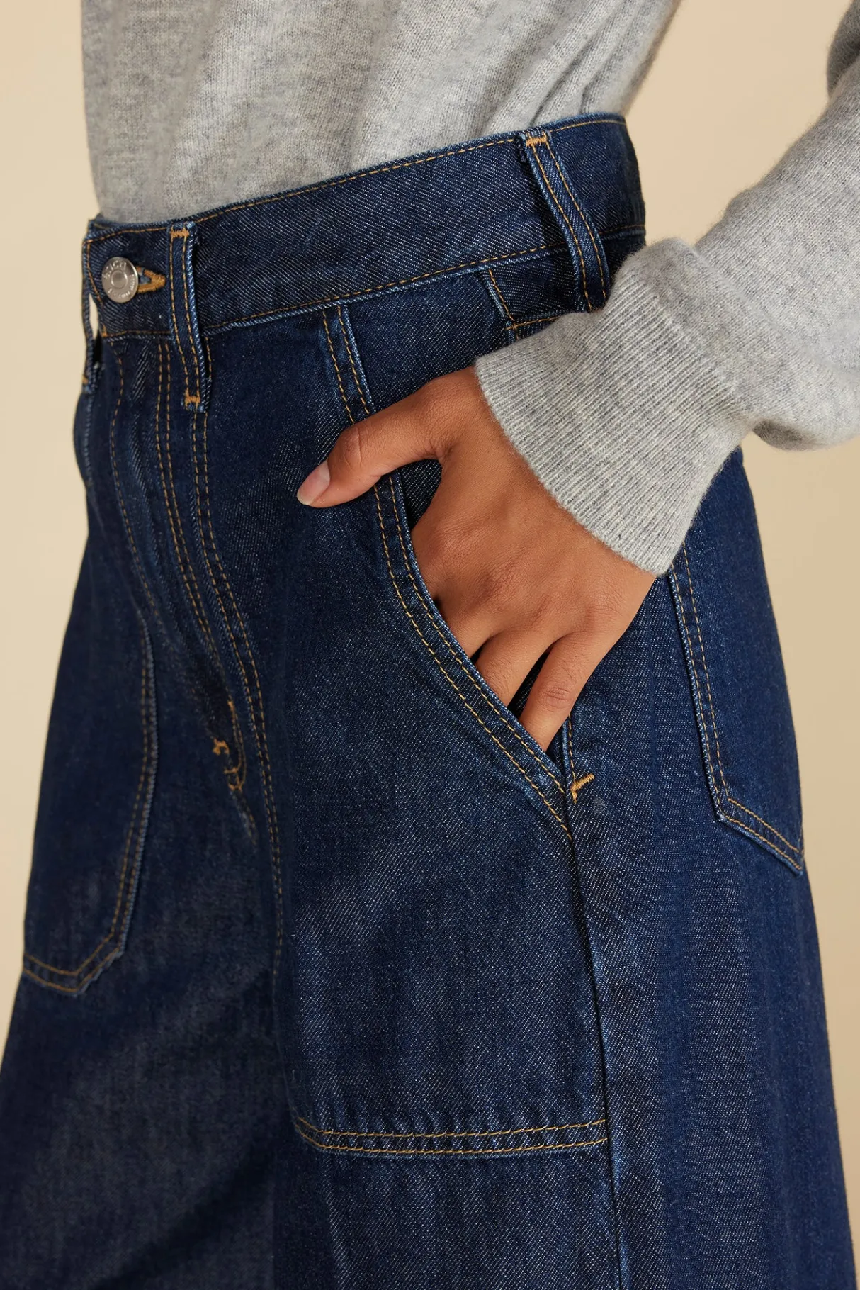 Amour Vert ETICA Matis Ultra Wide Leg Jean KaanDarkIndigo Best
