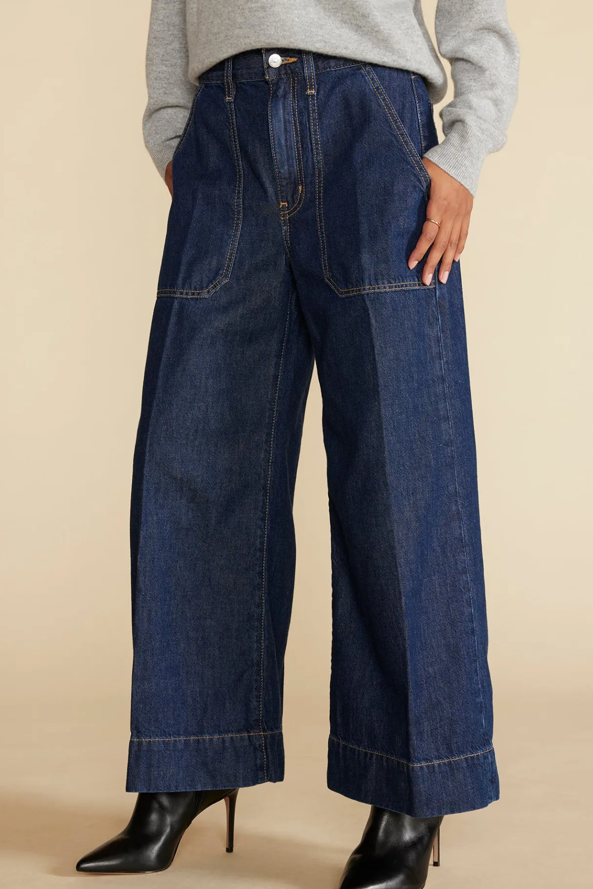 Amour Vert ETICA Matis Ultra Wide Leg Jean KaanDarkIndigo Best