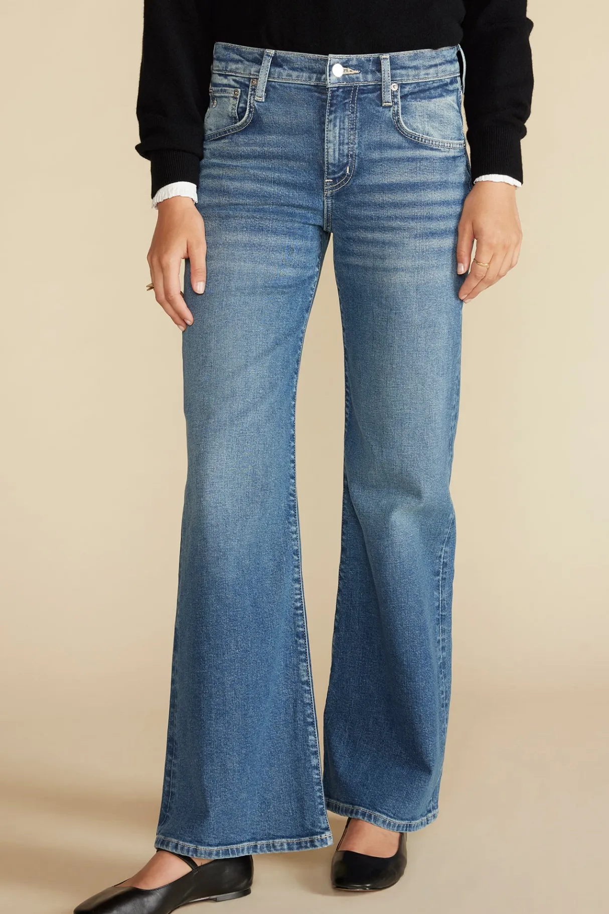 Amour Vert ETICA Romi Wide Leg Jean MarineBlue Hot