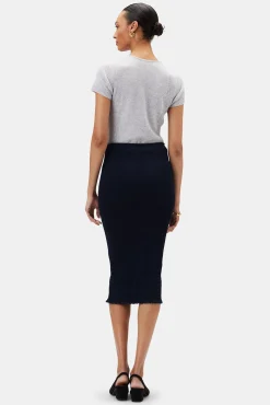 Amour Vert Eunice Smocked Skirt Slate Outlet