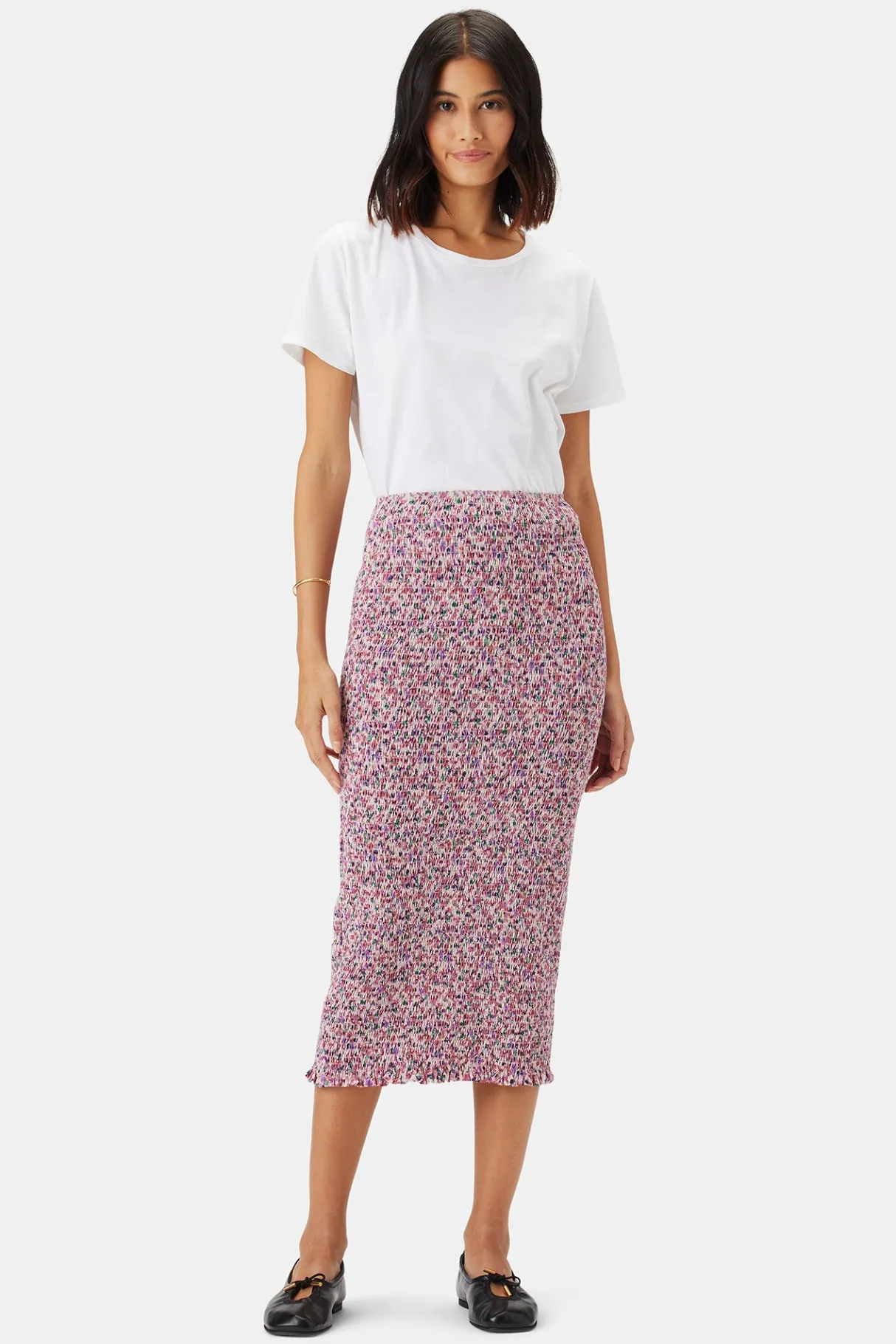 Amour Vert Eunice Smocked Skirt AlessiaMulberry Online