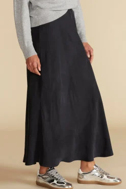 Amour Vert Eve Cupro Slip Skirt Black Clearance