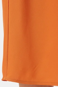 Amour Vert Eve Stretch Silk Skirt SunsetOrange Fashion