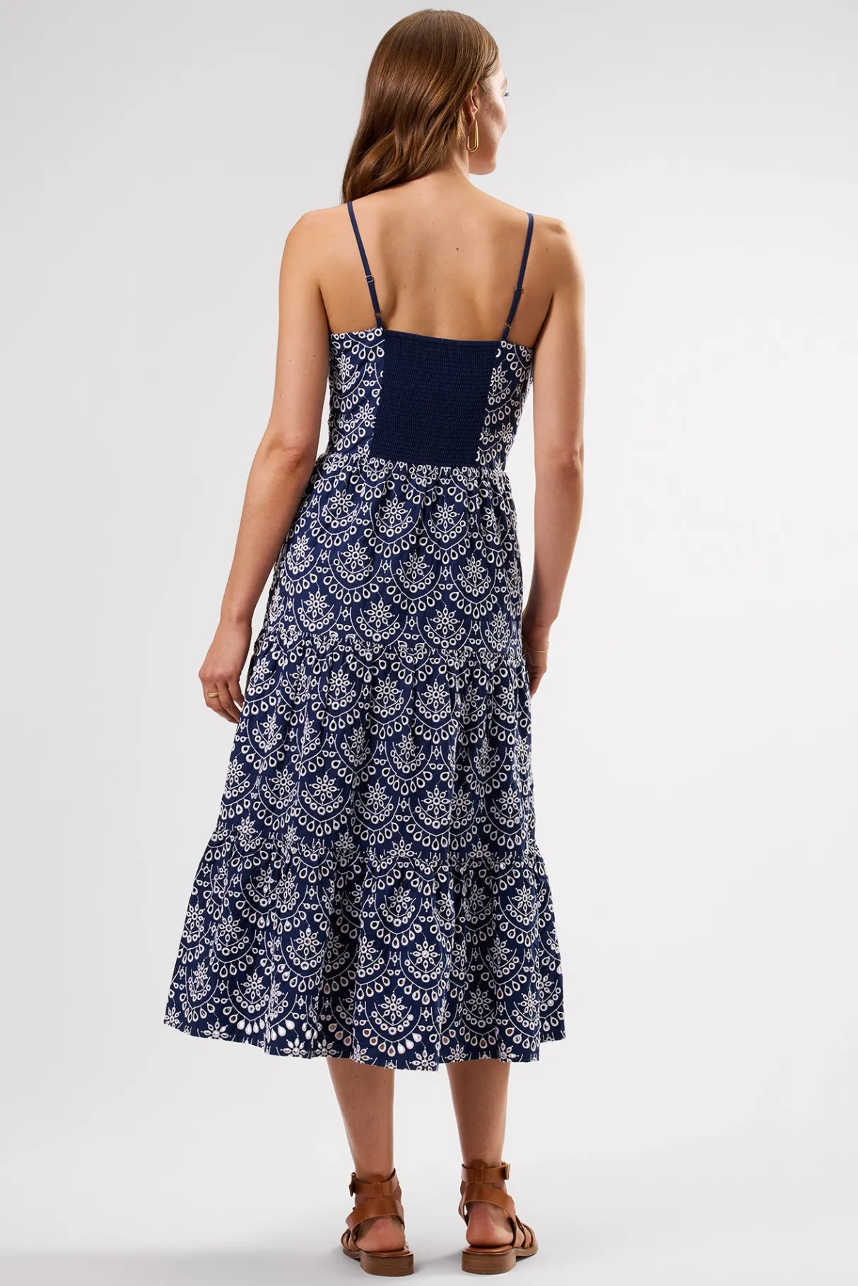 Amour Vert Eyelet Organic Cotton Dress RivieraEyeletIndigo Discount