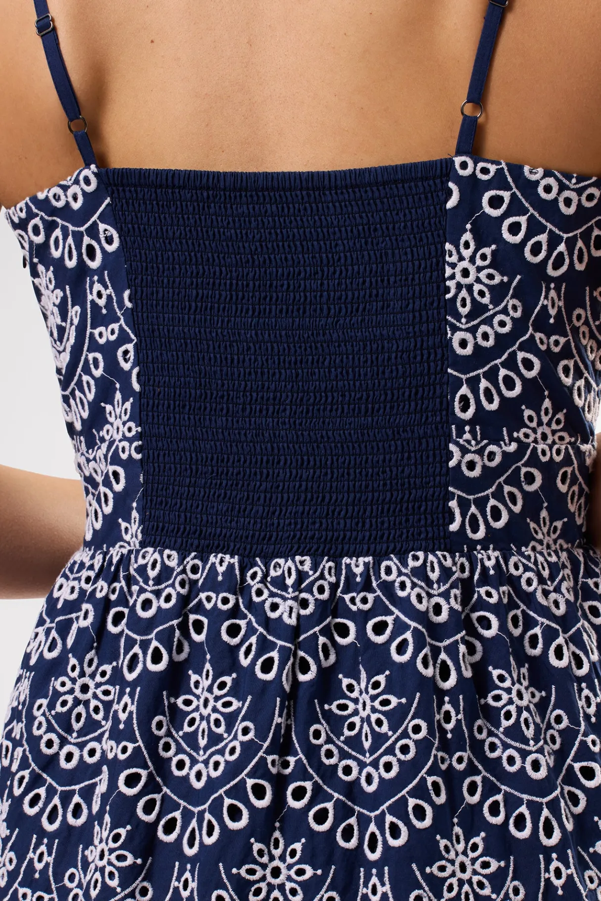 Amour Vert Eyelet Organic Cotton Dress RivieraEyeletIndigo Discount