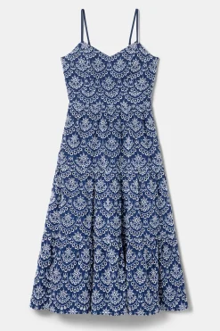 Amour Vert Eyelet Organic Cotton Dress RivieraEyeletIndigo Discount