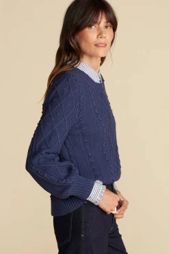 Amour Vert Faedra Organic Cotton Sweater NavyBlue Hot