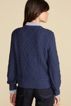 Amour Vert Faedra Organic Cotton Sweater NavyBlue Hot