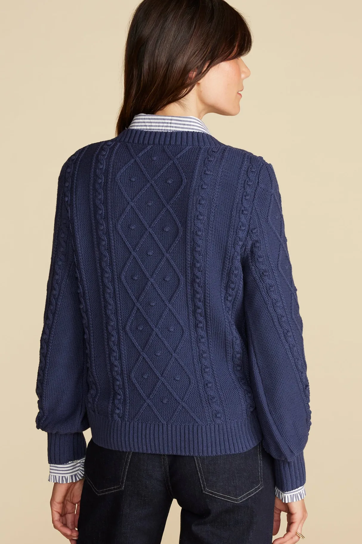 Amour Vert Faedra Organic Cotton Sweater NavyBlue Hot