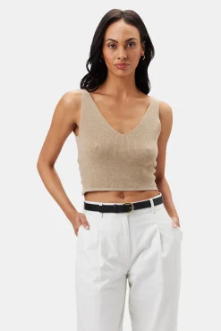 Amour Vert Finn Crop Tank LightOatmeal Outlet
