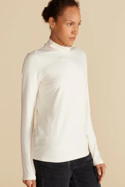 Amour Vert Flannery Bamboo Knit Turtleneck Ivory Hot