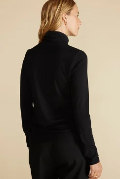 Amour Vert Flannery Bamboo Knit Turtleneck Black Best