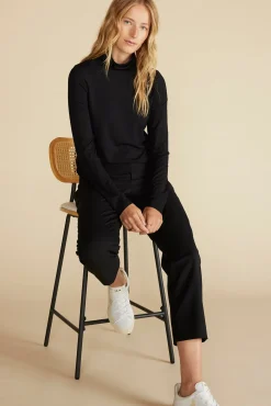 Amour Vert Flannery Bamboo Knit Turtleneck Black Best
