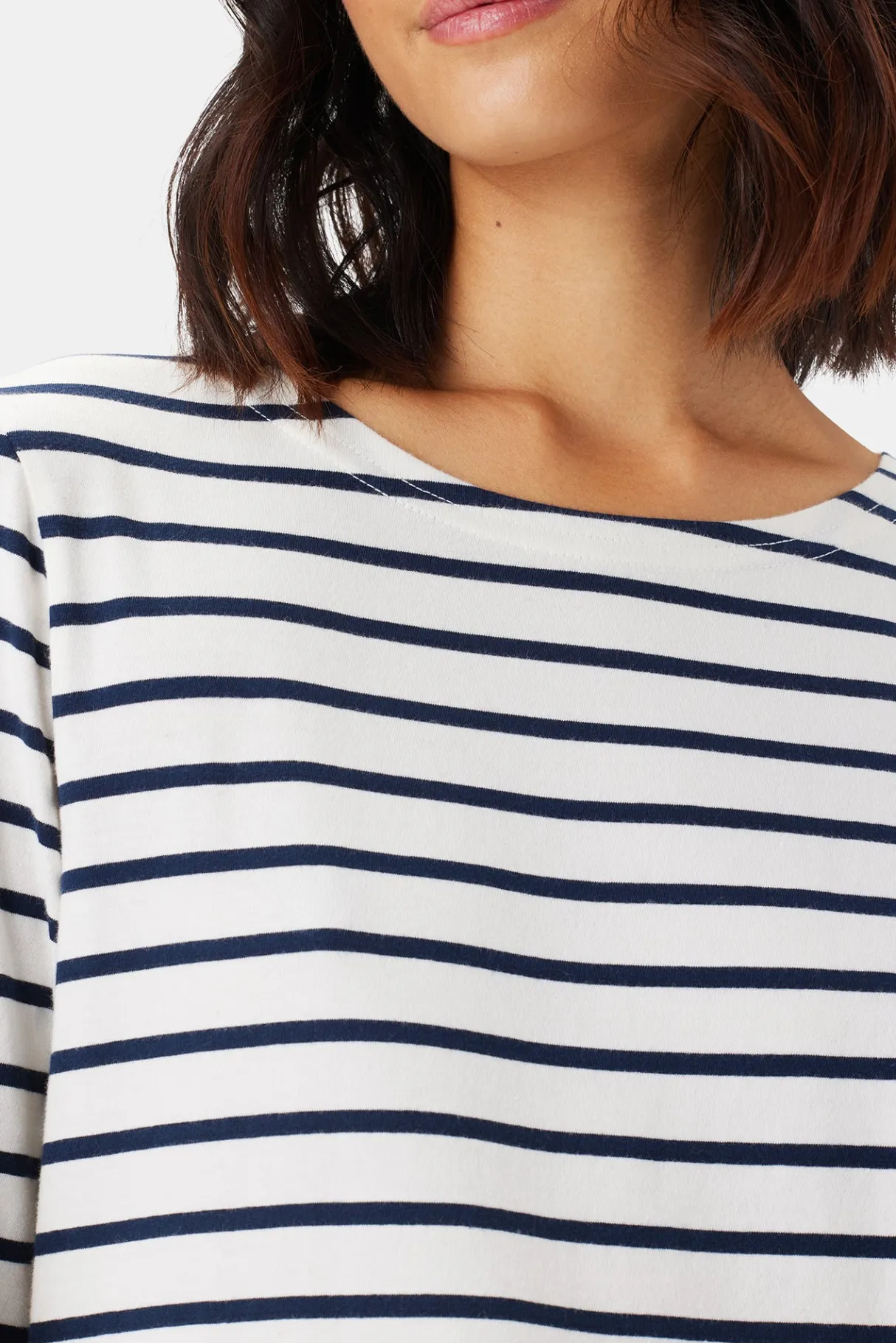 Amour Vert Francoise Organic Cotton Tee IvoryNavyBlueStripe Fashion