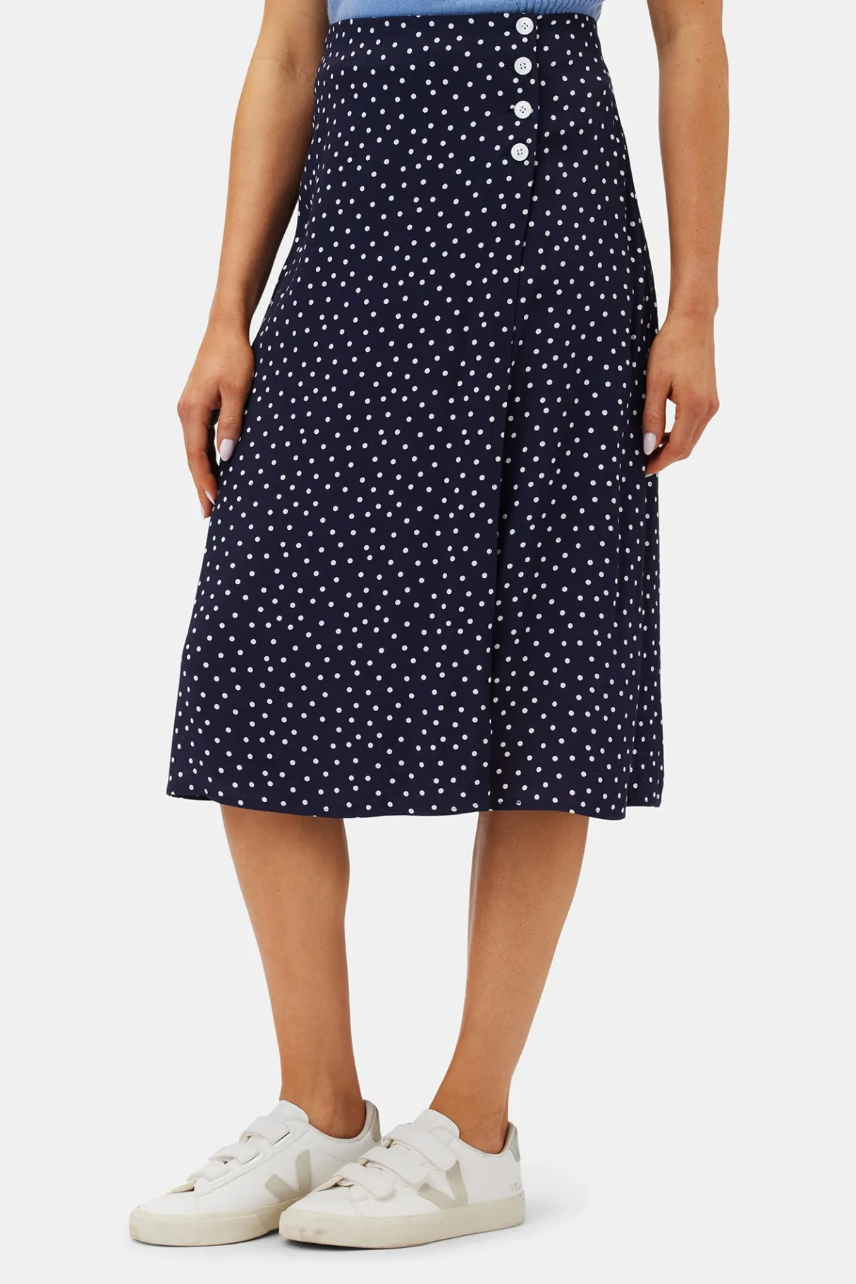 Amour Vert Gabrielle Wrap Skirt RivieraDotNavyBlue Sale