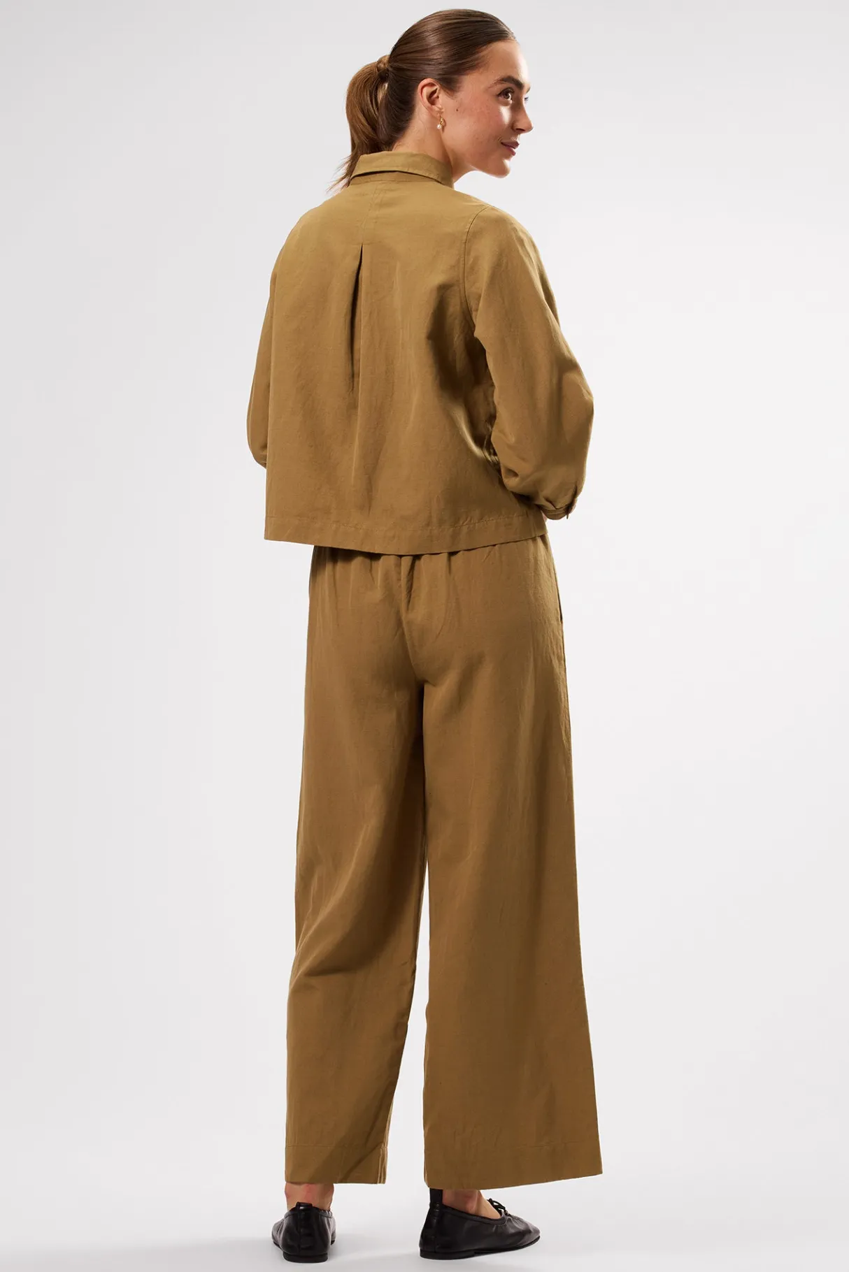 Amour Vert Genevieve Cotton Linen Jacket Elm Best
