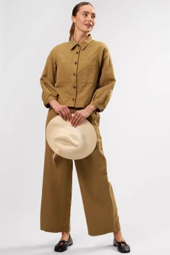 Amour Vert Genevieve Cotton Linen Jacket Elm Best