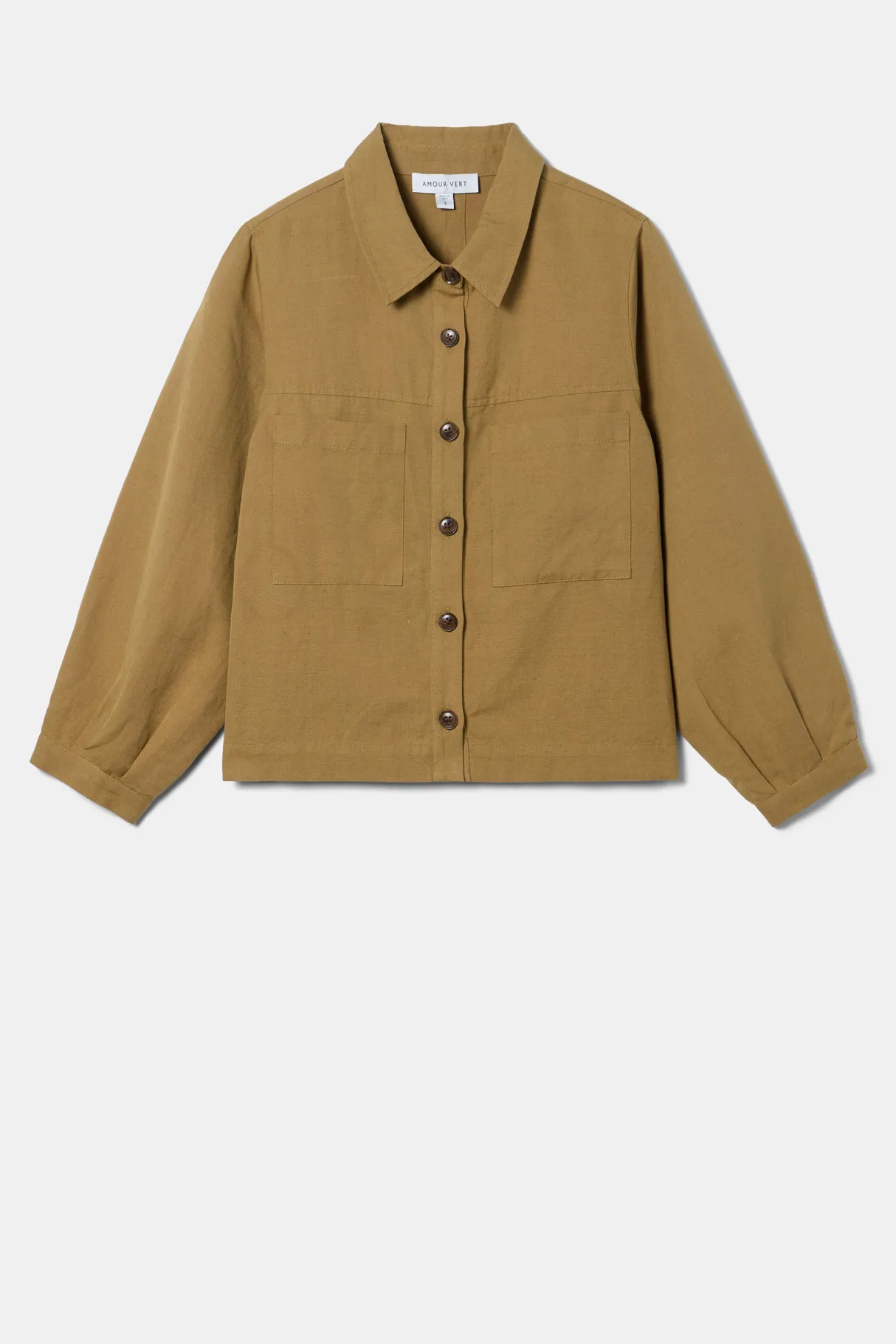 Amour Vert Genevieve Cotton Linen Jacket Elm Best