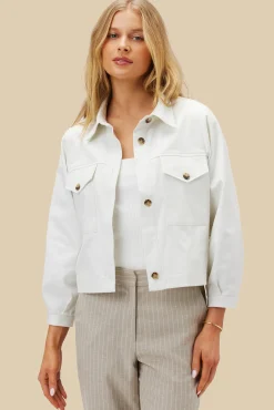 Amour Vert Genevieve Organic Cotton Jacket Ivory Online