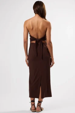 Amour Vert Gio Stretch Knit Dress Espresso Fashion