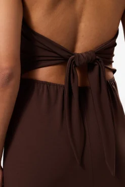Amour Vert Gio Stretch Knit Dress Espresso Fashion