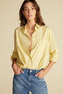 Amour Vert Henri Button Down Shirt AniseYellow Fashion