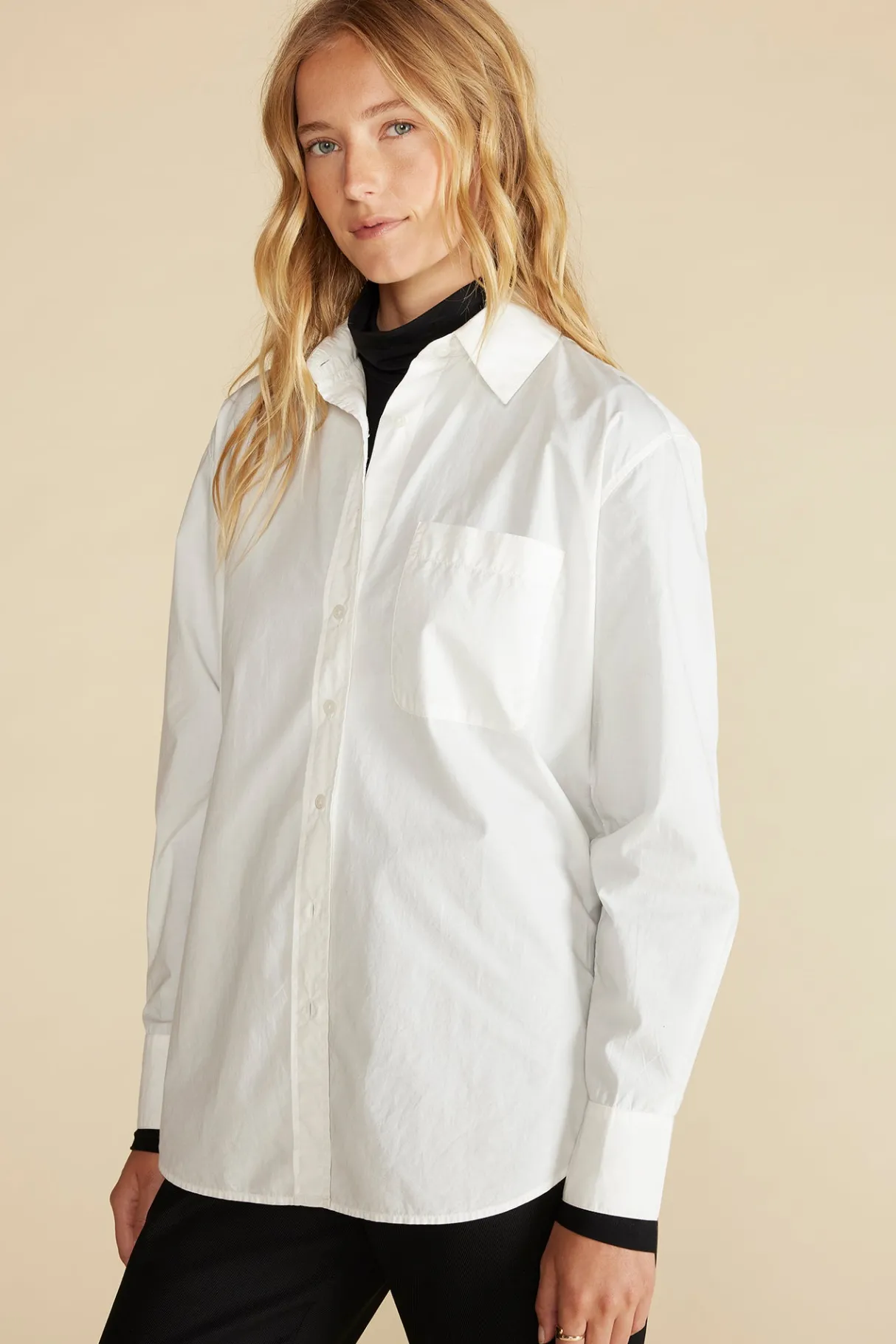 Amour Vert Henri Button Down Shirt White New