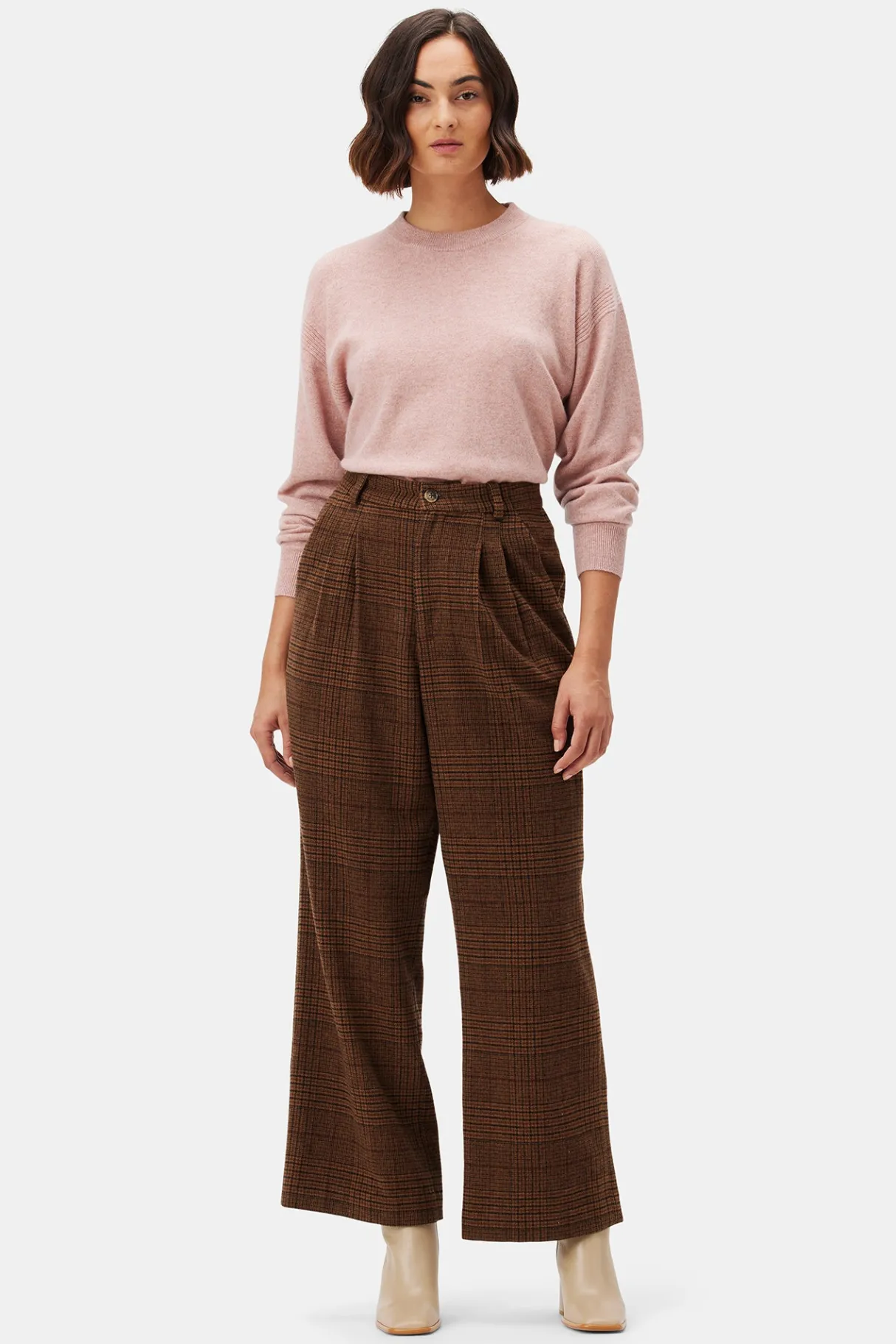 Amour Vert Holland Wool Pant RustPlaid Sale
